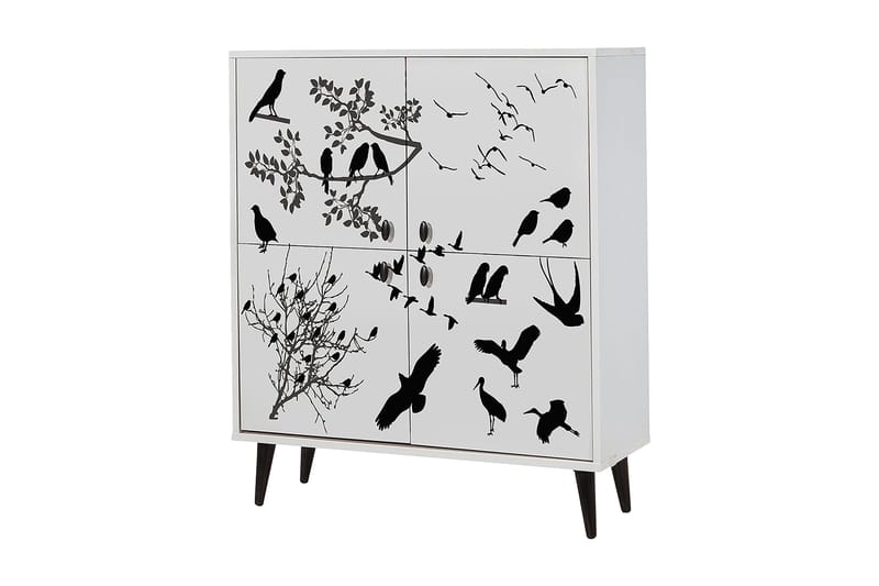 HIGHBOARD 95x111 cm Vit/Svart - Förvaring - Förvaringsmöbler - Byrå