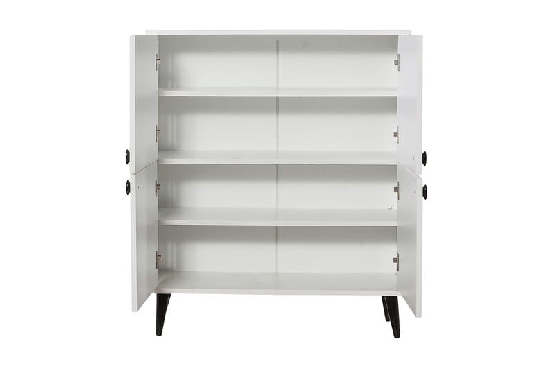 HIGHBOARD 95x111 cm Vit/Svart/Gul - Förvaring - Förvaringsmöbler - Byrå