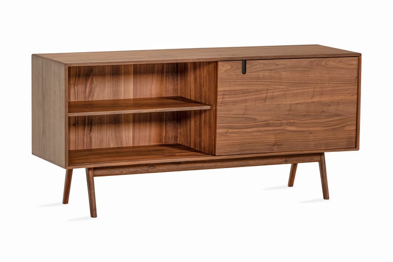 HULSIG Sideboard 160x45 cm Massiv Valnöt Brun - Brun - Förvaring - Förvaringsmöbler - Byrå