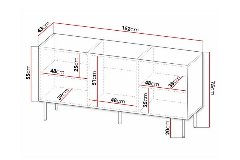 Juniskär Highboard Svart - Byrå