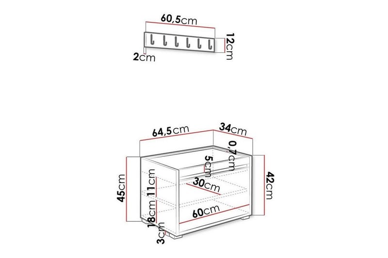 Kenmare Highboard Svart/Vit - Förvaring - Förvaringsmöbler - Byrå