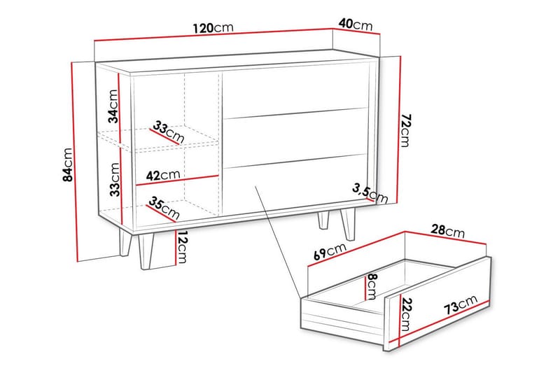 Kintore Highboard Brun - Förvaring - Förvaringsmöbler - Byrå