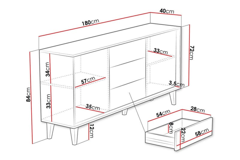 Kintore Highboard Brun - Förvaring - Förvaringsmöbler - Byrå