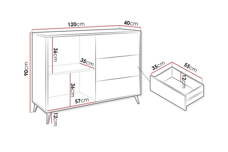 Kintore Highboard Svart - Förvaring - Förvaringsmöbler - Byrå