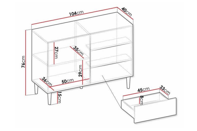 Kintore Highboard Svart - Förvaring - Förvaringsmöbler - Byrå