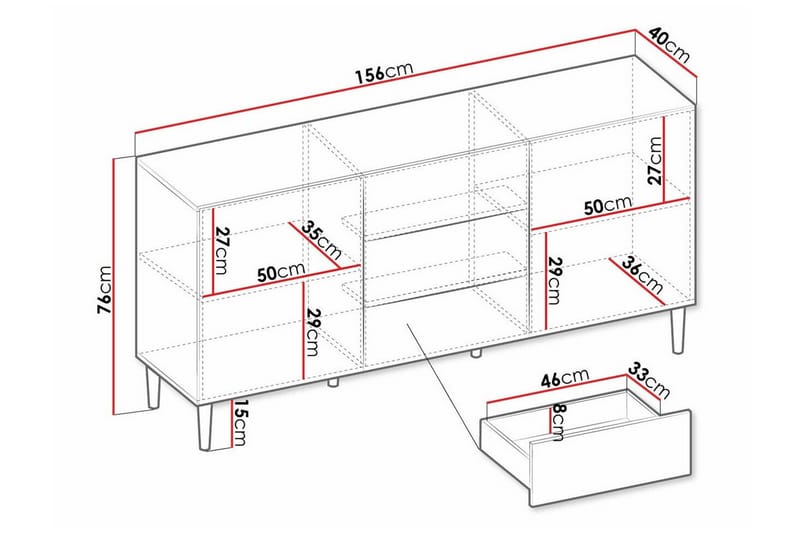 Kintore Highboard Svart - Förvaring - Förvaringsmöbler - Byrå