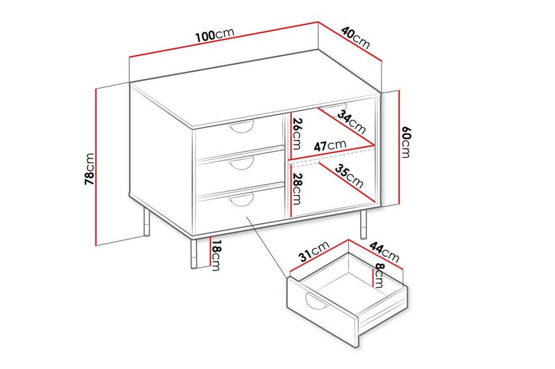 Kintore Highboard Svart - Förvaring - Förvaringsmöbler - Byrå