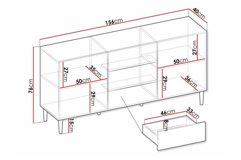 Kintore Highboard Vit - Förvaring - Förvaringsmöbler - Byrå