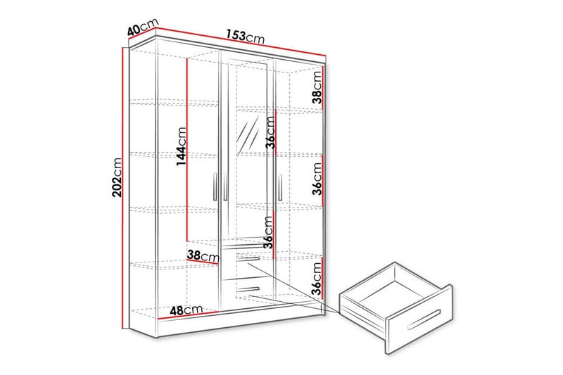 Kintore Highboard Vit - Förvaring - Förvaringsmöbler - Byrå