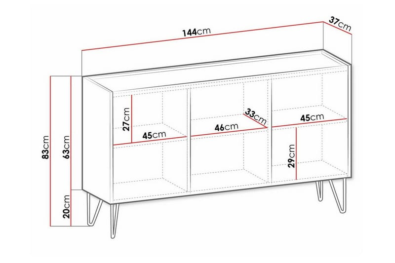 Klinkerville Highboard Grafitgrå - Förvaring - Förvaringsmöbler - Byrå