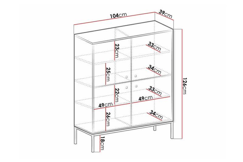 Klinkerville Highboard Svart - Förvaring - Förvaringsmöbler - Byrå