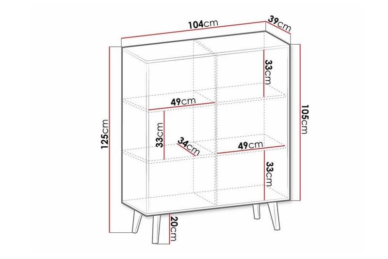 Klinkerville Highboard Svart - Förvaring - Förvaringsmöbler - Byrå