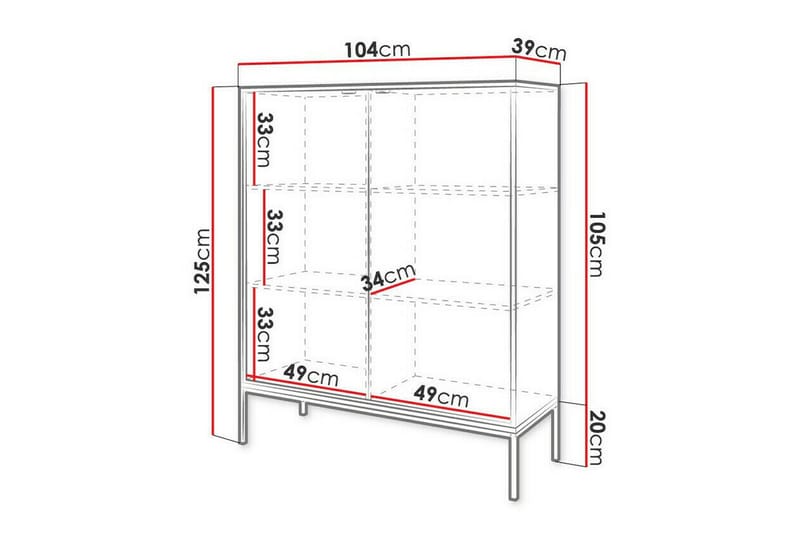 Klinkerville Highboard Vit - Förvaring - Förvaringsmöbler - Byrå