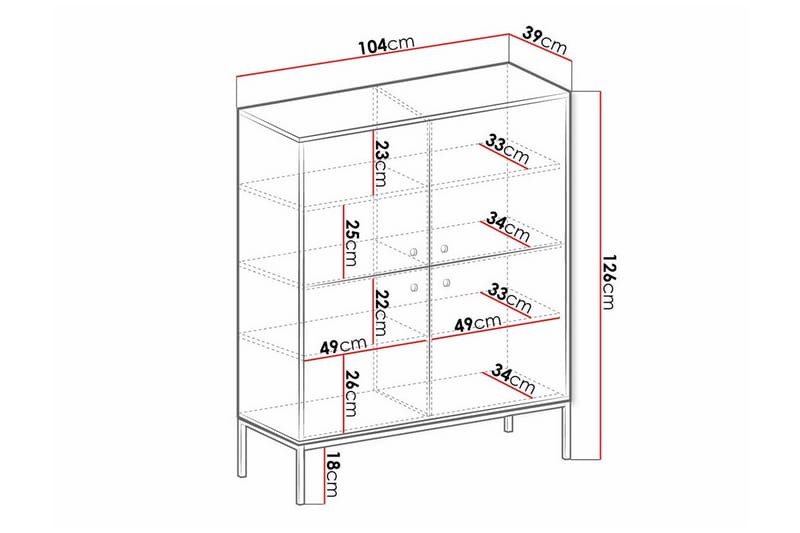 Klinkerville Highboard Vit - Förvaring - Förvaringsmöbler - Byrå