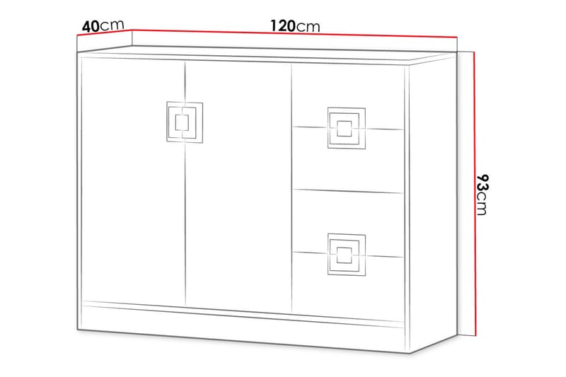 KORBO Byrå 120x40x93 cm - Beige/Vit - Förvaring - Förvaringsmöbler - Byrå