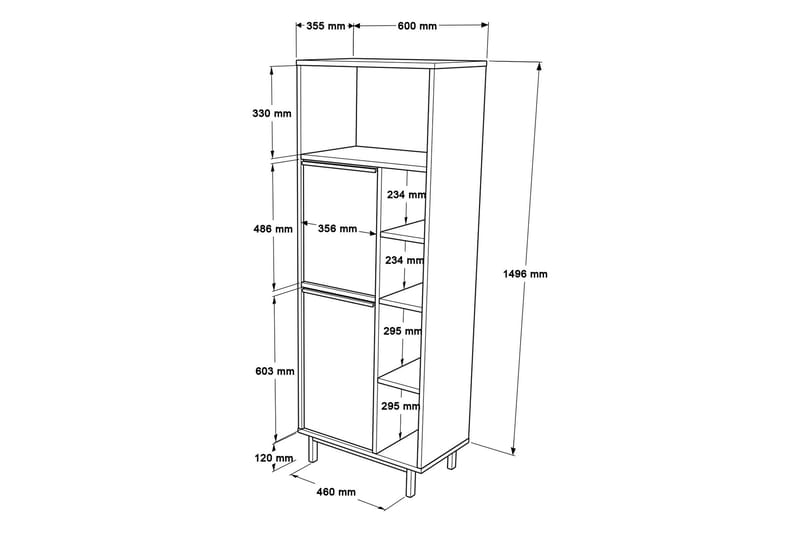 Liyakat Highboard Ek/Valnöt - Förvaring - Förvaringsmöbler - Byrå