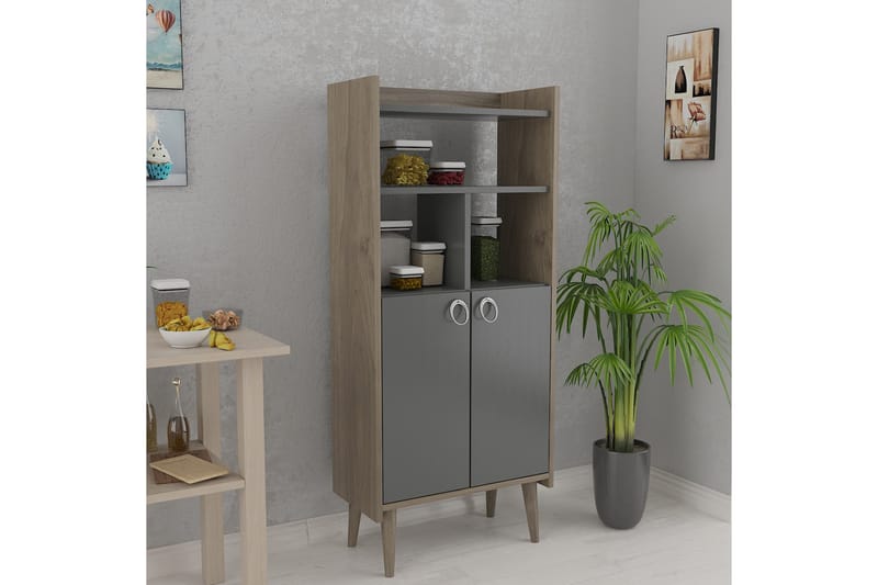 LOGGY Highboard 60x30 cm Antracit/Mörkbrun - Förvaring - Förvaringsmöbler - Byrå