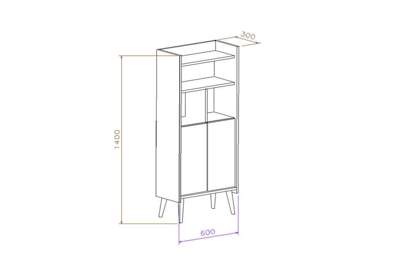 LOGGY Highboard 60x30 cm Antracit/Mörkbrun - Förvaring - Förvaringsmöbler - Byrå