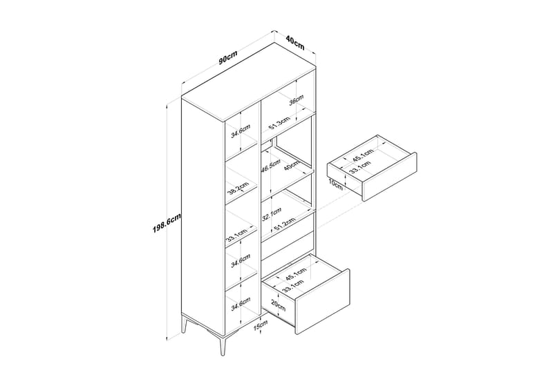 Manorma Highboard Vit - Förvaring - Förvaringsmöbler - Byrå