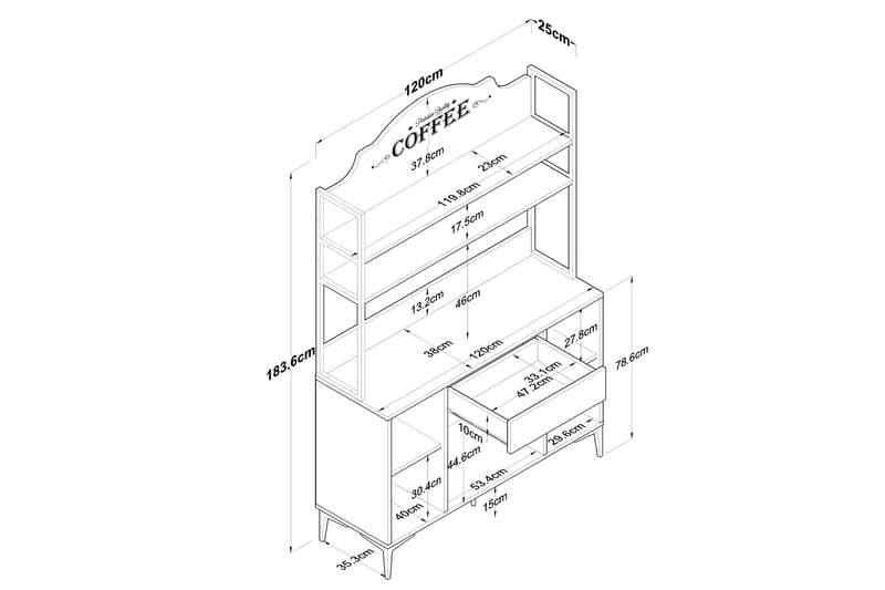 Manorma Highboard Vit - Förvaring - Förvaringsmöbler - Byrå