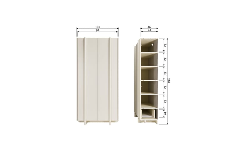 Morya Highboard Beige - Förvaring - Förvaringsmöbler - Byrå