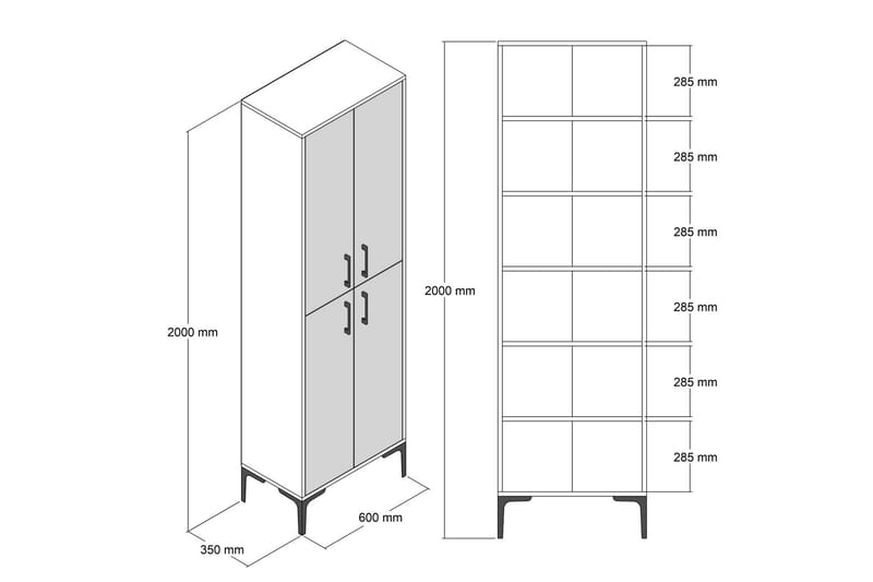 NAUEN Highboard 60x35 cm Mörkbrun - Förvaring - Förvaringsmöbler - Byrå