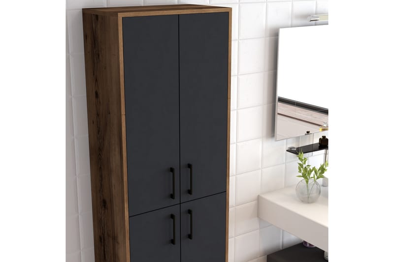 NAUEN Highboard 60x35 cm Mörkbrun/Antracit - Förvaring - Förvaringsmöbler - Byrå