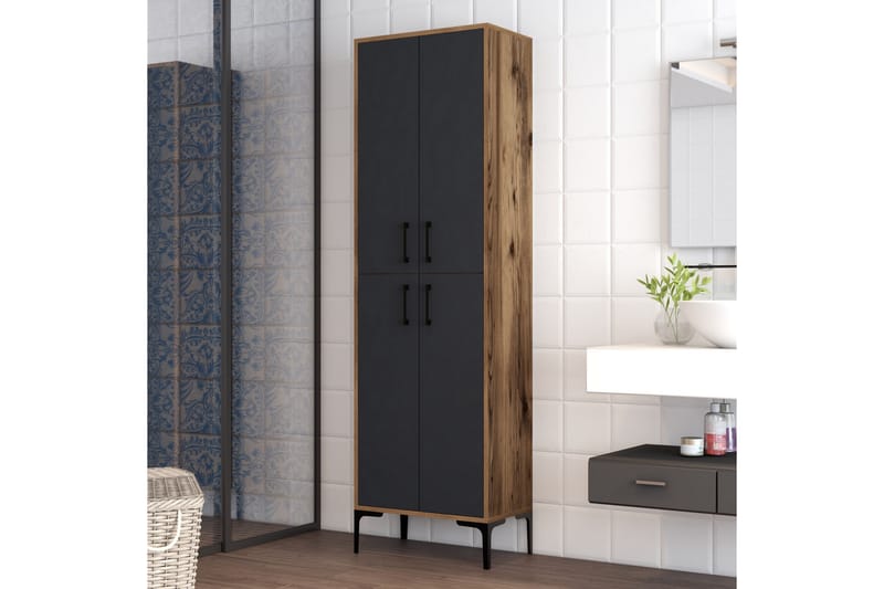 NAUEN Highboard 60x35 cm Mörkbrun/Antracit - Förvaring - Förvaringsmöbler - Byrå