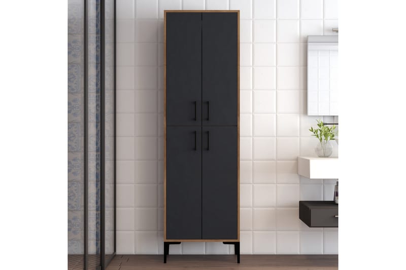 NAUEN Highboard 60x35 cm Mörkbrun/Antracit - Förvaring - Förvaringsmöbler - Byrå