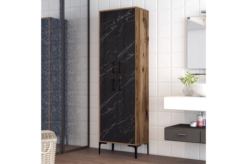 NAUEN Highboard 60x35 cm Mörkbrun/Svart - Förvaring - Förvaringsmöbler - Byrå