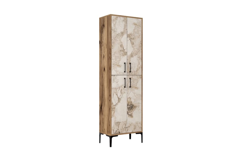 NAUEN Highboard 60x35 cm Mörkbrun/Vit - Brun/Vit - Förvaring - Förvaringsmöbler - Byrå