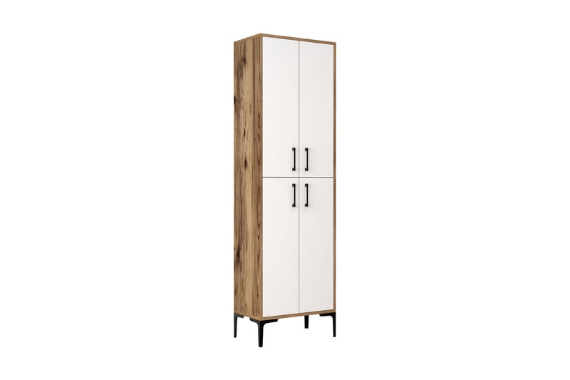 NAUEN Highboard 60x35 cm Mörkbrun/Vit - Mörkbrun/Vit - Förvaring - Förvaringsmöbler - Byrå