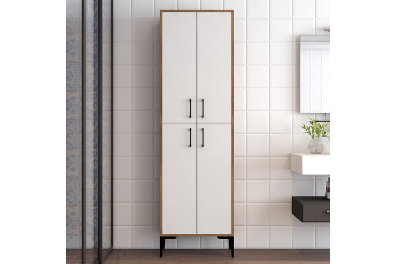 NAUEN Highboard 60x35 cm Mörkbrun/Vit - Mörkbrun/Vit - Förvaring - Förvaringsmöbler - Byrå