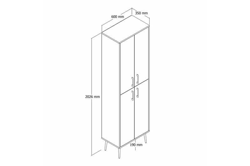 NAUEN Highboard Guld/Vit - Förvaring - Förvaringsmöbler - Byrå