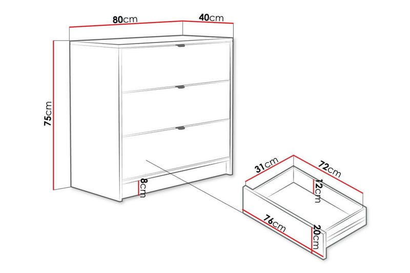 Novaj Highboard Vit - Förvaring - Förvaringsmöbler - Byrå