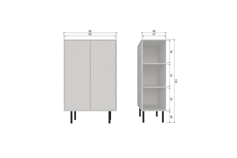 Popinder Highboard Beige - Förvaring - Förvaringsmöbler - Byrå