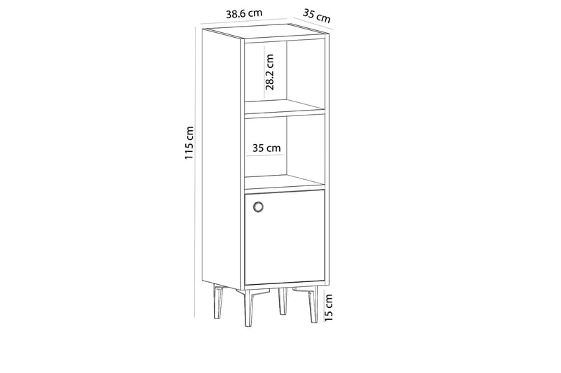 POSICO Highboard 39x35 cm Blå/Natur/Vit - Förvaring - Förvaringsmöbler - Byrå