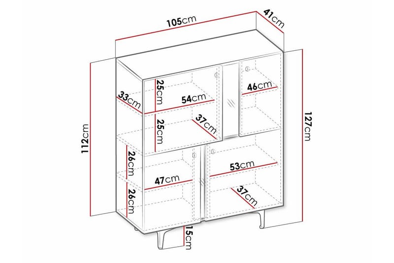 Rathmore Highboard Blå - Förvaring - Förvaringsmöbler - Byrå