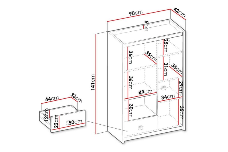 Rathmore Highboard Grå - Förvaring - Förvaringsmöbler - Byrå