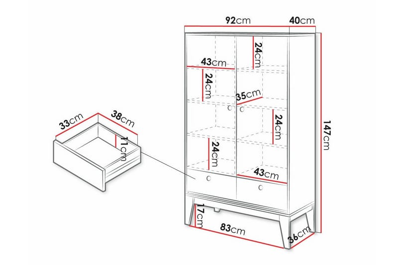 Rathmore Highboard Vit - Förvaring - Förvaringsmöbler - Byrå