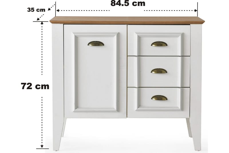 Rustic Byrå Valnöt/Vit - Förvaring - Förvaringsmöbler - Byrå
