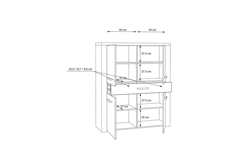 SMADOV Sideboard 52x210 cm Brun - Förvaring - Förvaringsmöbler - Byrå