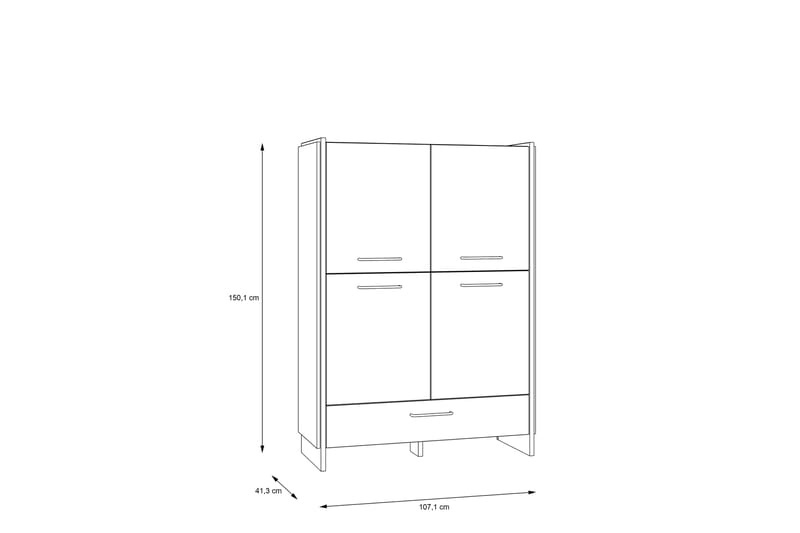 STUPINA Highboard 35x103 cm Brun/Svart - Förvaring - Förvaringsmöbler - Byrå