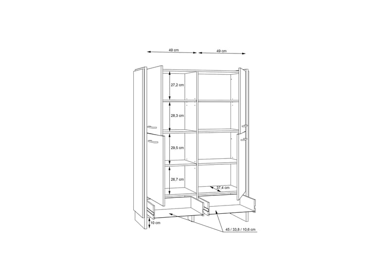 STUPINA Highboard 35x103 cm Brun/Svart - Förvaring - Förvaringsmöbler - Byrå