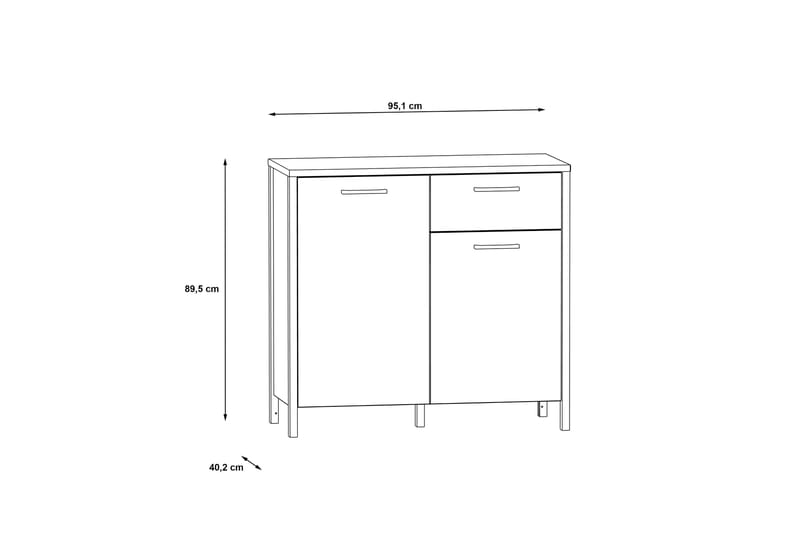 TANDERI Tv-möbelset 41x359 cm Brun/Svart - Förvaring - Förvaringsmöbler - Byrå