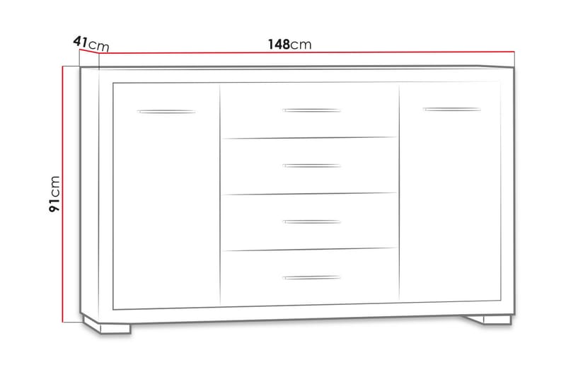 VEGAS Byrå 41x148 cm Ek - Ek - Förvaring - Förvaringsmöbler - Byrå