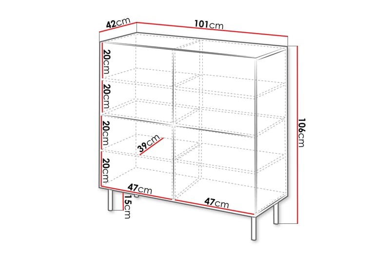 DINGES Byrå 101 cm Kashmir - Förvaring - Förvaringsmöbler - Byrå