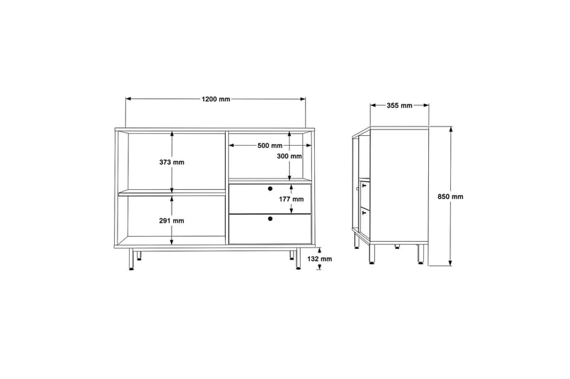 Donae Byrå 120 cm Ek/Grön - Förvaring - Förvaringsmöbler - Byrå