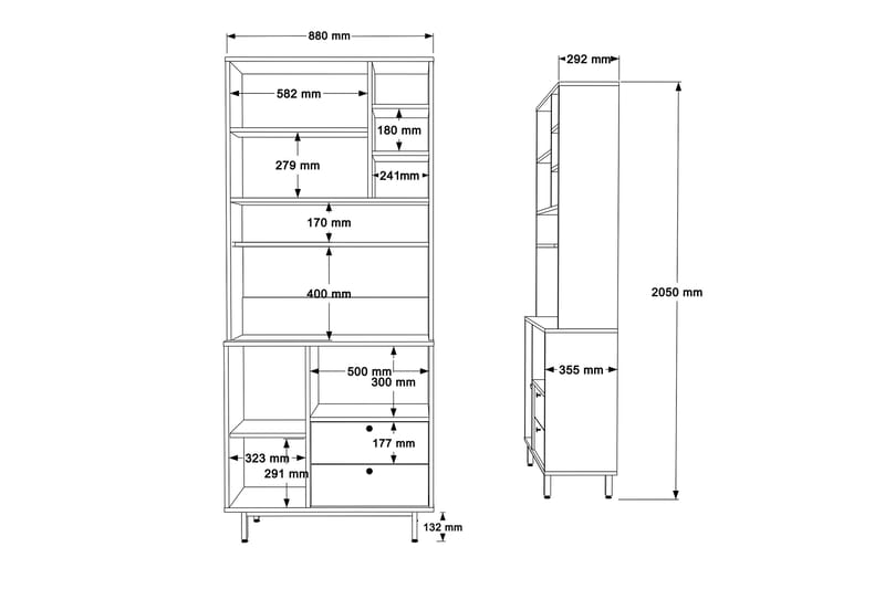 Donae Highboard Ek/Grön - Förvaring - Förvaringsmöbler - Byrå