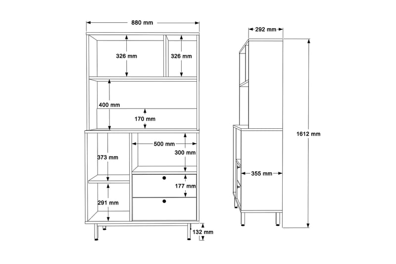 Donae Highboard Ek/Grön - Förvaring - Förvaringsmöbler - Byrå